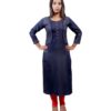 Pulkaari Stylish Top Blue Denim Straight Kurti